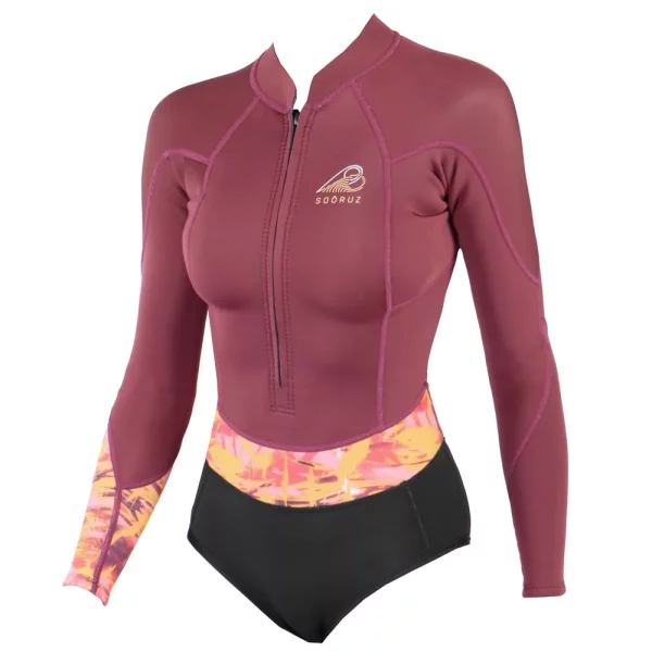DIVINE Shorty LS Front-zip Wine